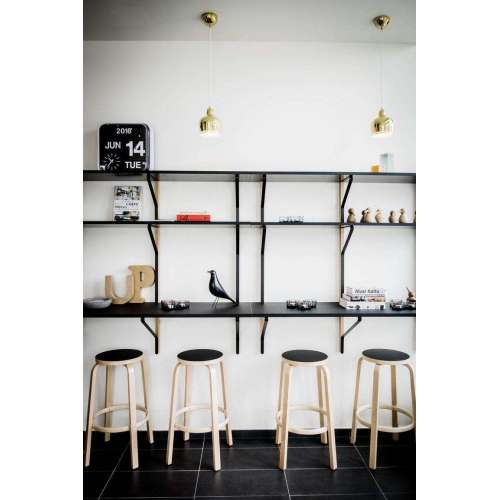 Barstoel 64 - Zwart Linoleum (75cm) - Artek - Alvar Aalto - Google Shopping - Furniture by Designcollectors
