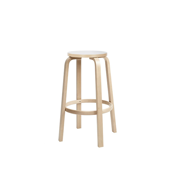 64 Bar Stool White HPL (65cm) - Artek - Alvar Aalto - Home - Furniture by Designcollectors