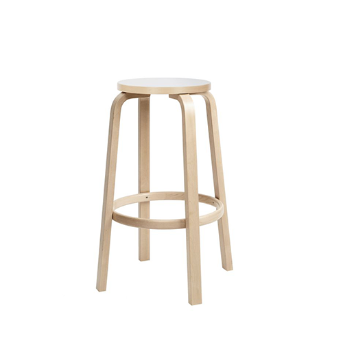 64 Bar Stool White HPL (65cm) - Artek - Alvar Aalto - Home - Furniture by Designcollectors