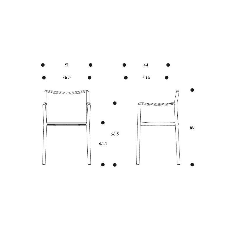 afmetingen Rope Chair Zwart - artek - Ronan and Erwan Bouroullec - Stoelen - Furniture by Designcollectors