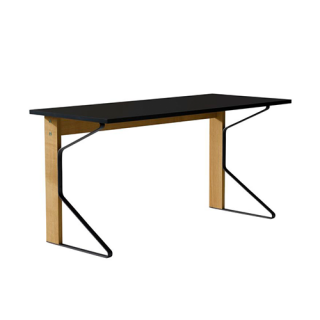 REB 005 Kaari desk, Black Linoleum, natural oak