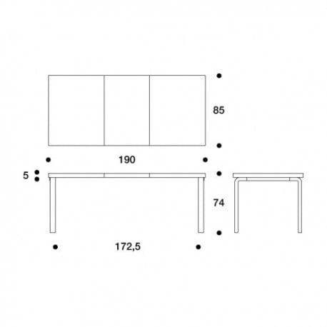 97 Extension Table, White HPL - artek - Alvar Aalto - Accueil - Furniture by Designcollectors