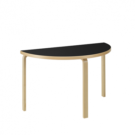 95 Table half-round, Black linoleum - artek - Alvar Aalto - Accueil - Furniture by Designcollectors