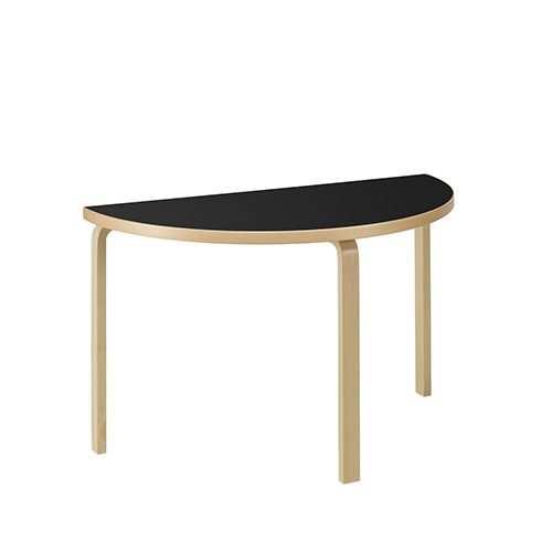 95 Tafel halfrond, Black linoleum - Artek - Alvar Aalto - Google Shopping - Furniture by Designcollectors