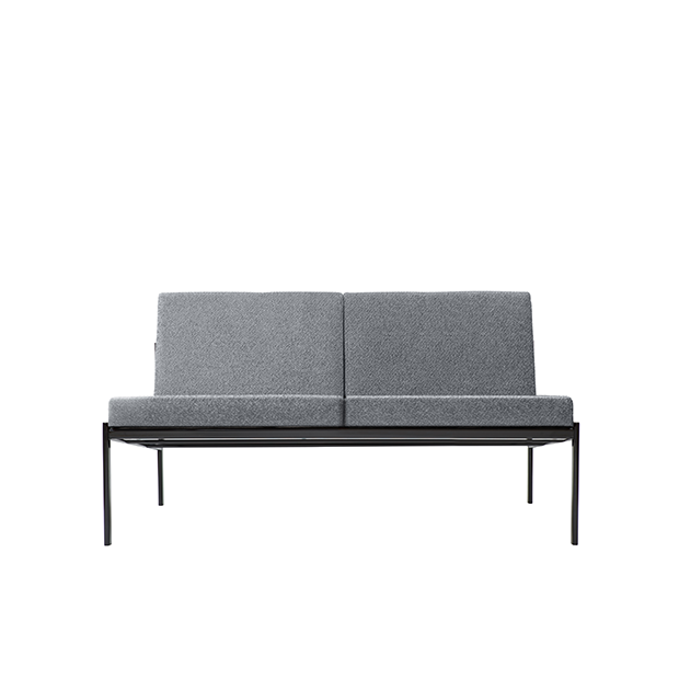 Kiki Sofa- 2 seater, F140-Hallindal 130 (grey) - Artek - Ilmari Tapiovaara - Accueil - Furniture by Designcollectors