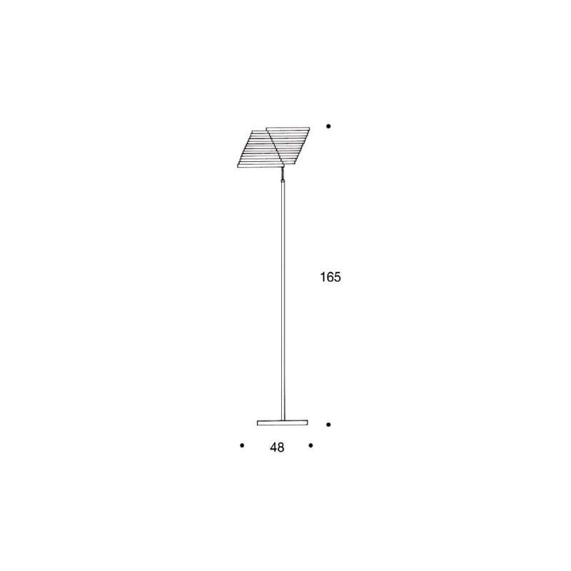 afmetingen A810 Staande Lamp, Stainless steel - artek - Alvar Aalto - Floor Lamp - Furniture by Designcollectors