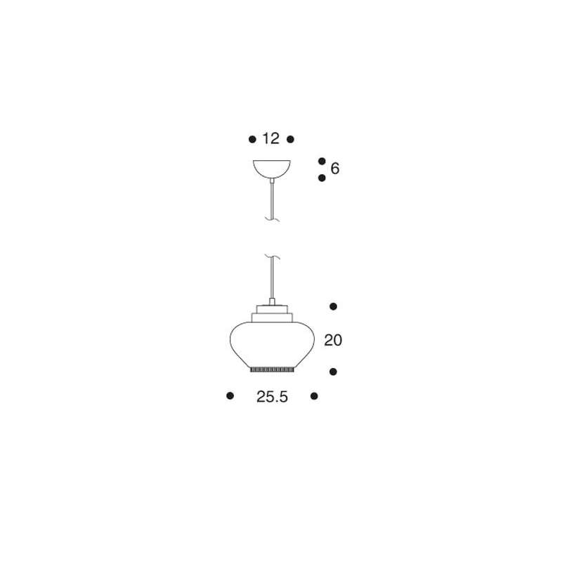 dimensions A333 Pendant lamp, White steel, white ring - artek - Alvar Aalto - Lighting - Furniture by Designcollectors