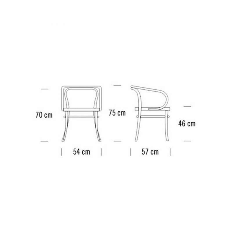 afmetingen 209 Stoel, zwart TP29 - Thonet - Thonet Design Team - Home - Furniture by Designcollectors