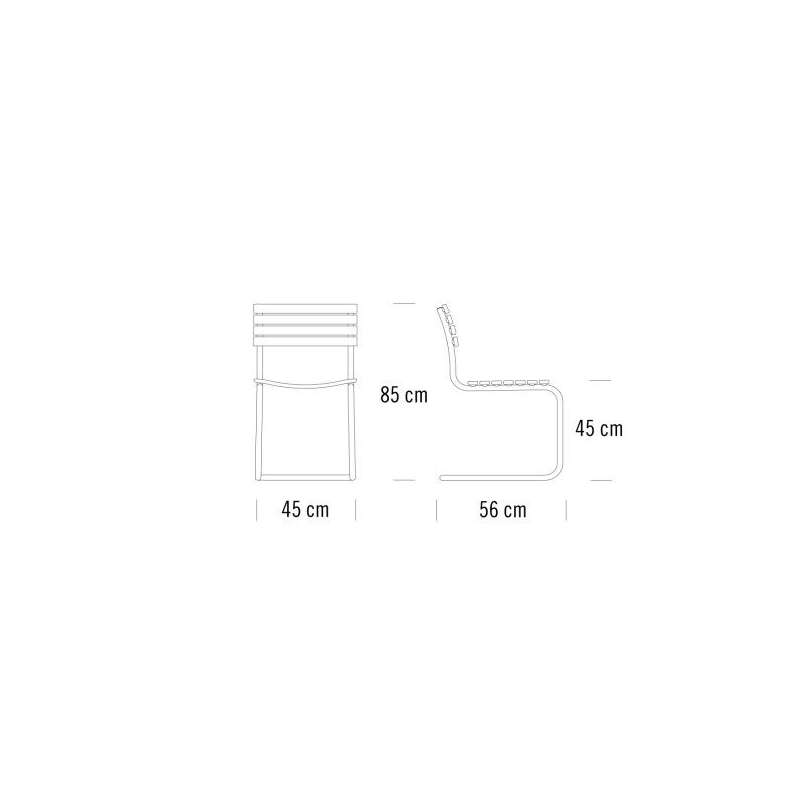 afmetingen S 40 Tuinstoel - Thonet - Mart Stam - Outdoor Dining - Furniture by Designcollectors
