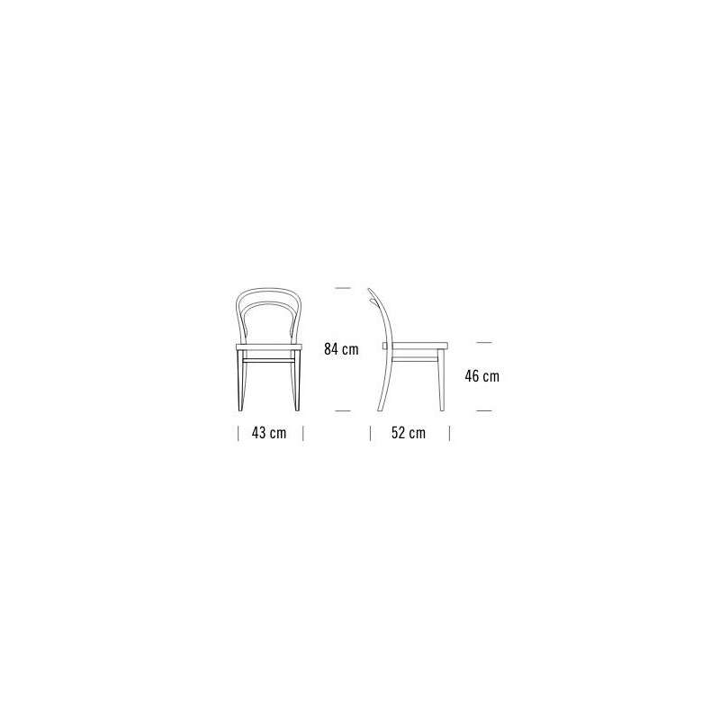 dimensions 214 Chair, black TP29 - Thonet - Thonet Design Team - Home - Furniture by Designcollectors