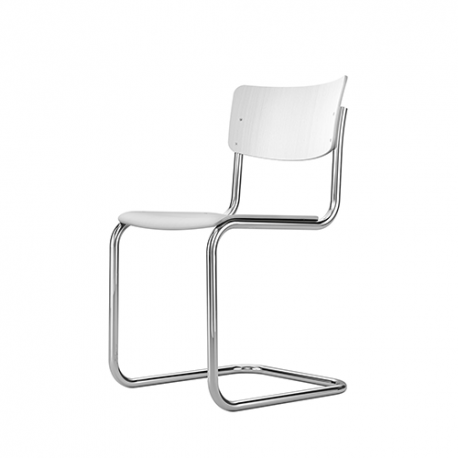 S 43 Chair, Pure white, lacquered - Thonet - Mart Stam - Furniture by Designcollectors