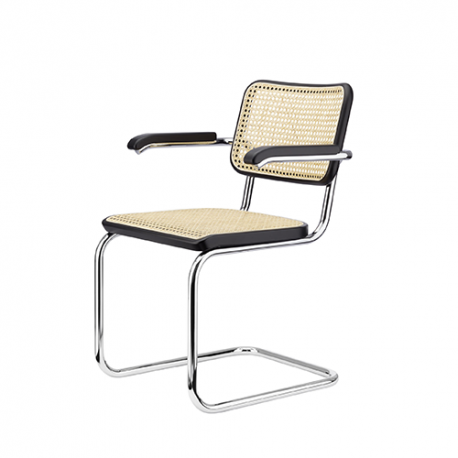 S 64 Chair, Black TP29, Cane work - Thonet - Mart Stam - Furniture by Designcollectors