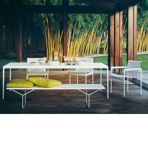 Bertoia Bench Banc Acrylic Stone Blanc - Knoll - Harry Bertoia - Bancs d’ Extérieur - Furniture by Designcollectors