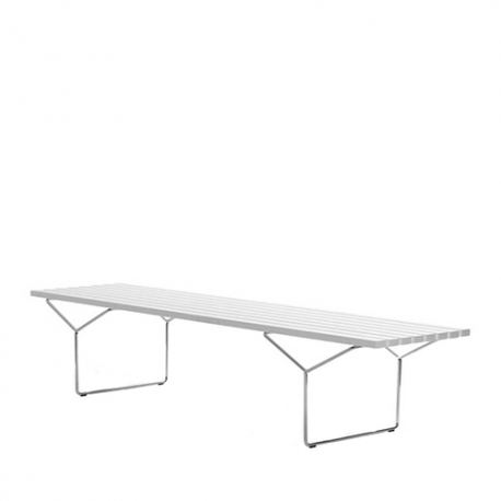 Bertoia Bench Banc Acrylic Stone Blanc - Knoll - Harry Bertoia - Outdoor Dining - Furniture by Designcollectors