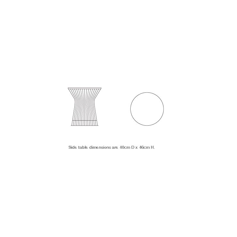 dimensions Platner Bijzettafel, Clear Glass - Knoll - Warren Platner - Tafels - Furniture by Designcollectors