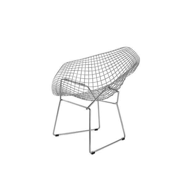 Bertoia Diamond Armstoel zonderbekleding, chrome - Knoll - Harry Bertoia - Lounge Chairs & Club Chairs - Furniture by Designcollectors