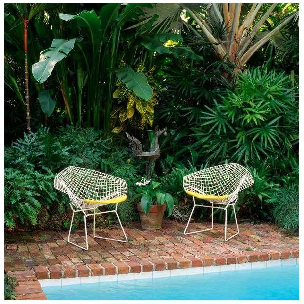 Bertoia Diamond Armchair unupholstered: Outdoor White - Knoll - Harry Bertoia - Outdoor Dining - Furniture by Designcollectors