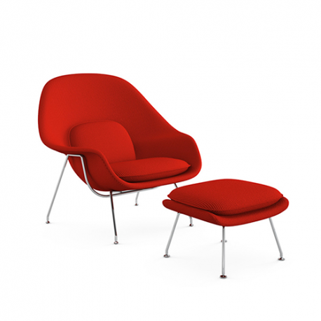 Womb Chair Relax Ottoman Fire Red - Knoll - Eero Saarinen - Zitbanken en krukjes - Furniture by Designcollectors