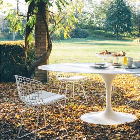 Bertoia Side Chair, White rilsan (outdoor) - Knoll - Harry Bertoia - Outdoor Dining - Furniture by Designcollectors