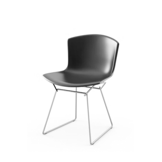 Bertoia Plastic Side Chair, Black, Polished Chrome
