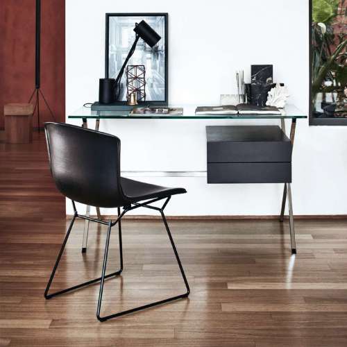 Bertoia Side Chair in cowhide, Painted Black, Dark Brown - Knoll - Harry Bertoia - Chairs - Furniture by Designcollectors