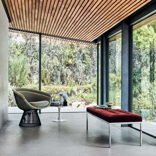 Florence Knoll Bench Two Seat, Velvet Marina - Knoll - Florence Knoll - Bancs et tabourets - Furniture by Designcollectors