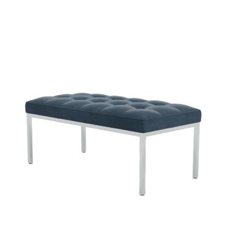 Florence Knoll Bench Two Seat, Velvet Marina