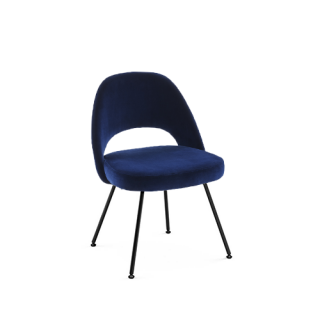 Saarinen Conference Chair, Black metal legs, EVA night blue