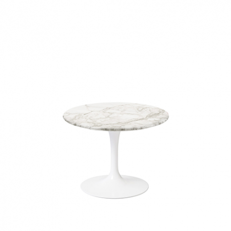 Saarinen Low Round Tulip Table, Calacatta Marble (H36, D51) - Knoll - Eero Saarinen - Furniture by Designcollectors
