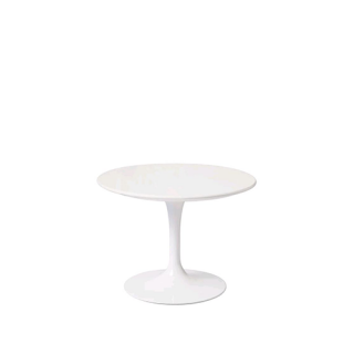 Saarinen Low Round Tulip Table, Outdoor White (H36, D51)