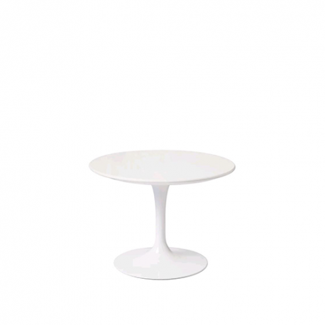 Saarinen Low Round Tulip Table, Outdoor White (H36, D51) - Knoll - Eero Saarinen - Furniture by Designcollectors