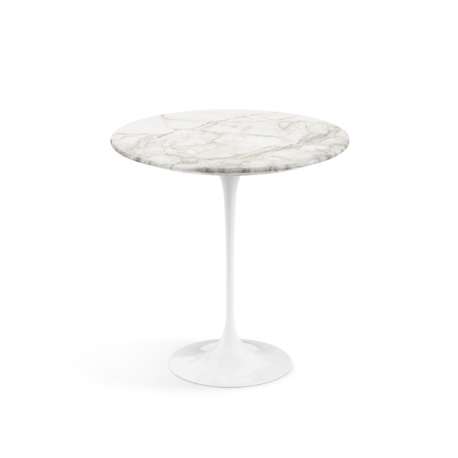 Saarinen Low Round Tulip Table, Calacatta Marble (H51, D51) - Knoll - Eero Saarinen - Furniture by Designcollectors