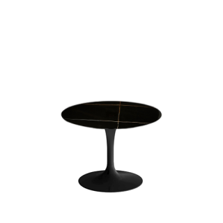 Saarinen Low Round Tulip Table, Sahara Noir Marble (H36, D51)
