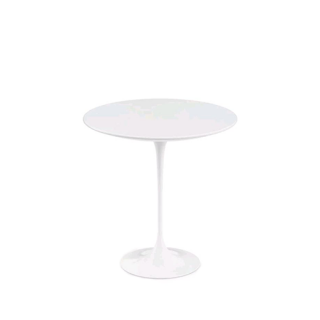 Saarinen Low Round Tulip Table, Outdoor White (H51, D51)