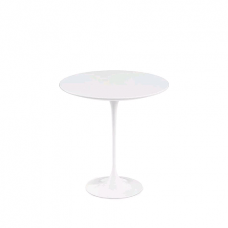 Saarinen Low Round Tulip Table, Outdoor White (H51, D51) - Knoll - Eero Saarinen - Furniture by Designcollectors