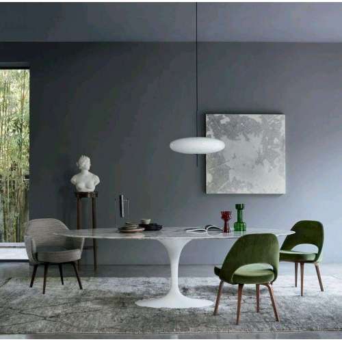 Saarinen Oval Tulip Dining table, White Laminate (H73, L244) - Knoll - Eero Saarinen - Dining Tables - Furniture by Designcollectors