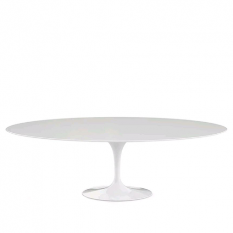 Saarinen Oval Tulip Dining table, White Laminate (H73, L244) - Furniture by Designcollectors