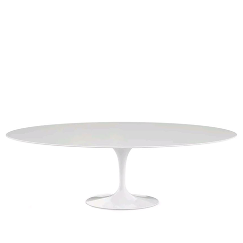 Saarinen Oval Tulip Dining table, White Laminate (H73, L244) - Knoll - Eero Saarinen - Eettafels - Furniture by Designcollectors