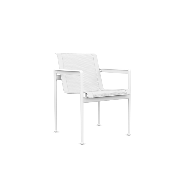 Schultz Dining Chair 1966 with arms, White - Knoll - Richard Schultz - Outdoor - Furniture by Designcollectors