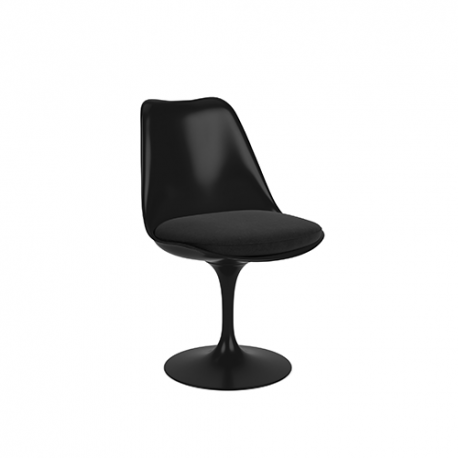 Tulip Chair black shell and base with swivel, Tonus Black - Knoll - Eero Saarinen - Furniture by Designcollectors