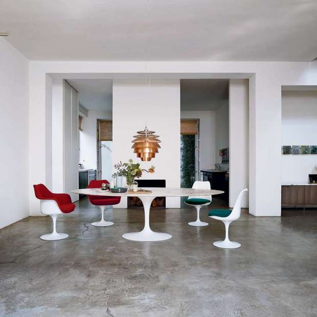 Saarinen Round Tulip Table, Arabescato Marble (H72 D152) - Knoll - Eero Saarinen - Tables - Furniture by Designcollectors