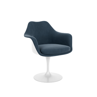 Tulip Armchair White Shell and base, EVA Steel
