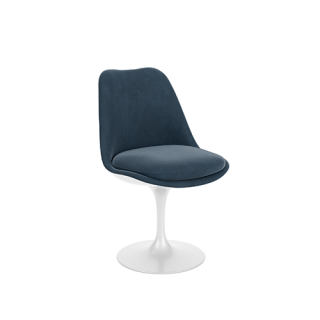 Tulip Chair white shell and base with swivel, EVA Steel