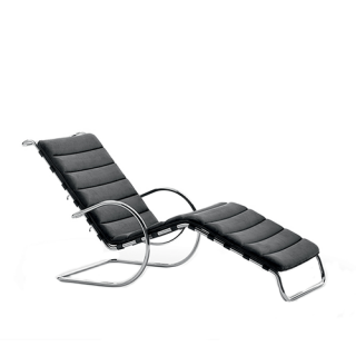 MR Adjustable chaise longue - Bauhaus Edition, Black, Ferro