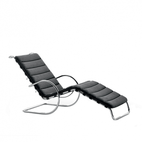 MR Adjustable chaise longue - Bauhaus Edition, Black, Ferro - Knoll - Ludwig Mies van der Rohe - Furniture - Furniture by Designcollectors