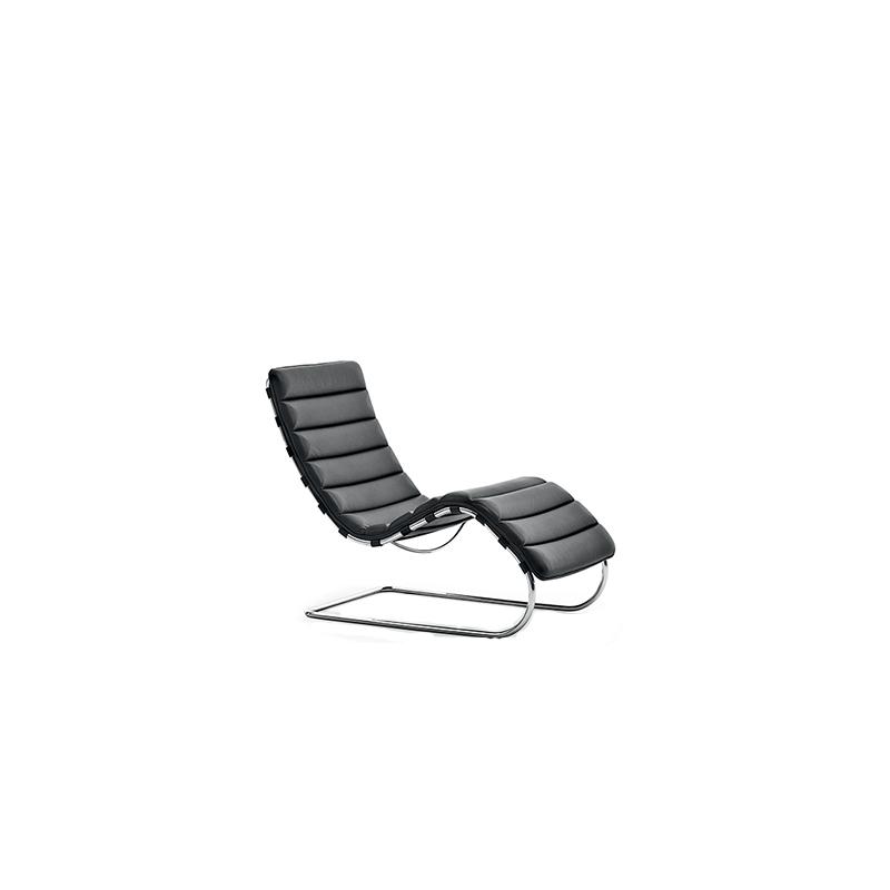 MR Chaise longue Bauhaus Edition, Black, Ferro Knoll by Ludwig Mies van der Rohe, 1929 The