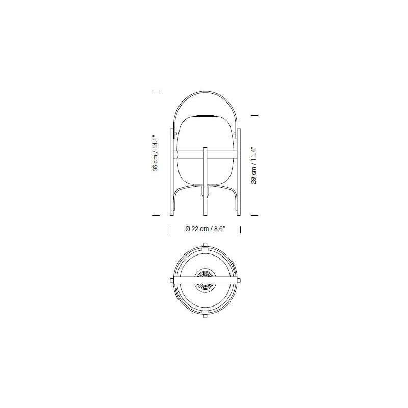 dimensions Cestita Lampe de table - Santa & Cole - Miguel Milá - Table Lamp - Furniture by Designcollectors