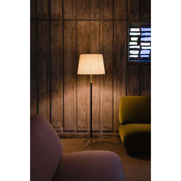 Pie de Salon G1, Polished Brass, Natural ribbon - Santa & Cole - Jaume Sans - Verlichting - Furniture by Designcollectors