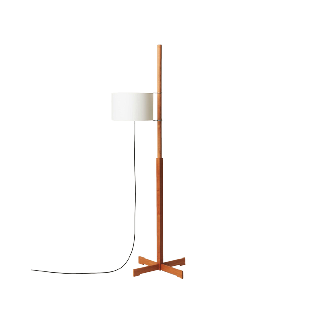 TMM Floor Lamp, Cherry, White - Santa & Cole - Miguel Milá - Lampes sur Pied - Furniture by Designcollectors