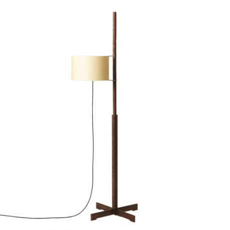 TMM Floor Lamp, Walnut, Beige - Santa & Cole - Miguel Milá - Furniture by Designcollectors